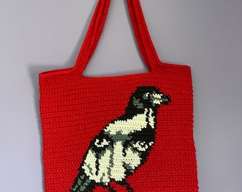 Bolso de mano de cuervo de crochet hecho a mano - Mercado, Halloween