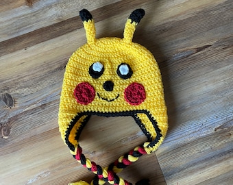 Handmade Crochet Pikachu Hat - Child Size