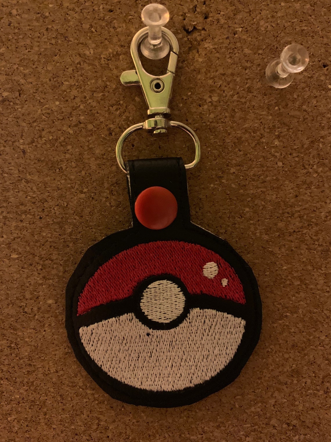 Pokémon Pokéball Embroidered Keychain Etsy