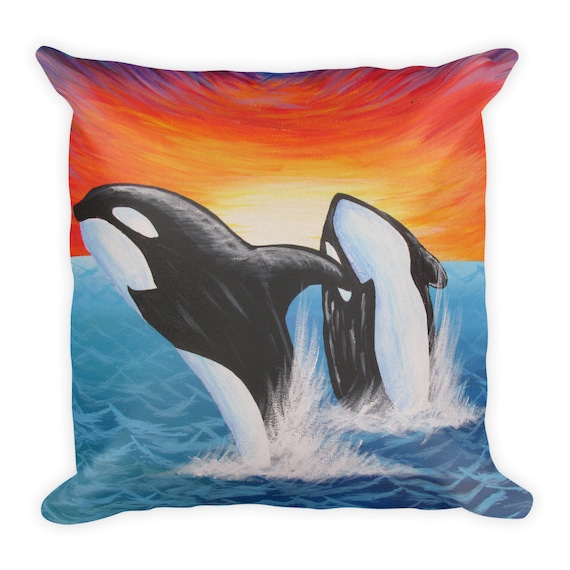 Kids Pillow Orca Cushion Killer Whales Cushion Whale Etsy