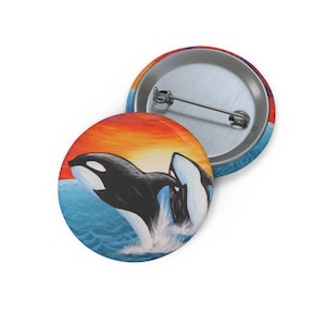Orca Pin Buttons Killer Whale Pin Protect the WildLife Pin Buttons Animal Pin Button Cute Badge