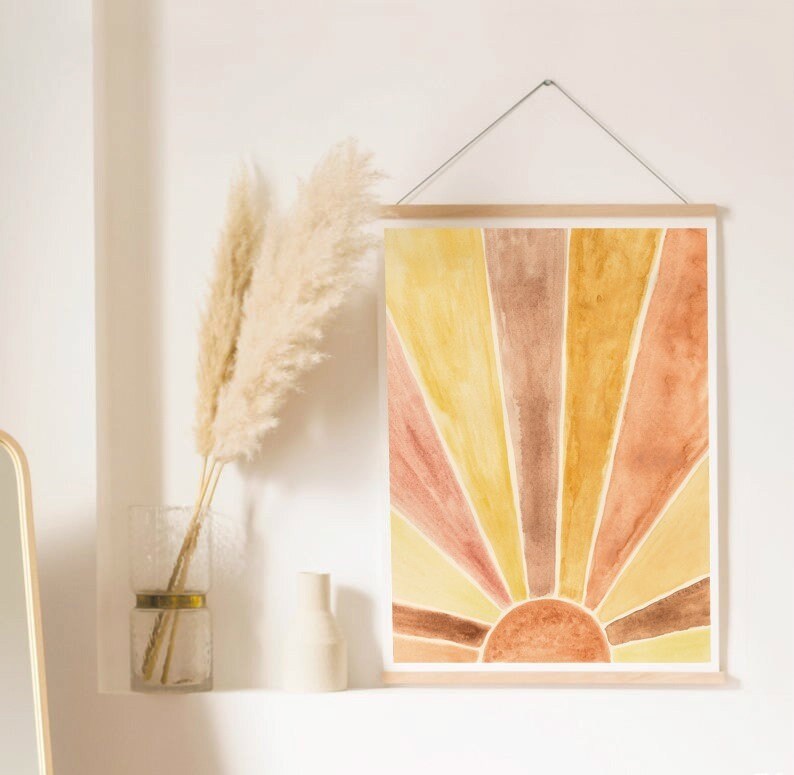 Sun Neutral Unique Boho Above Bed Gallery Print PRINTABLE WALL ART Abstract Print Download Poster Printable Above Bed Minimalist Sun Art