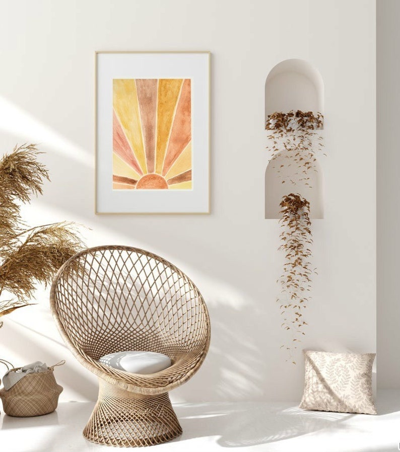 Sun Neutral Unique Boho Above Bed Gallery Print PRINTABLE WALL ART Abstract Print Download Poster Printable Above Bed Minimalist Sun Art