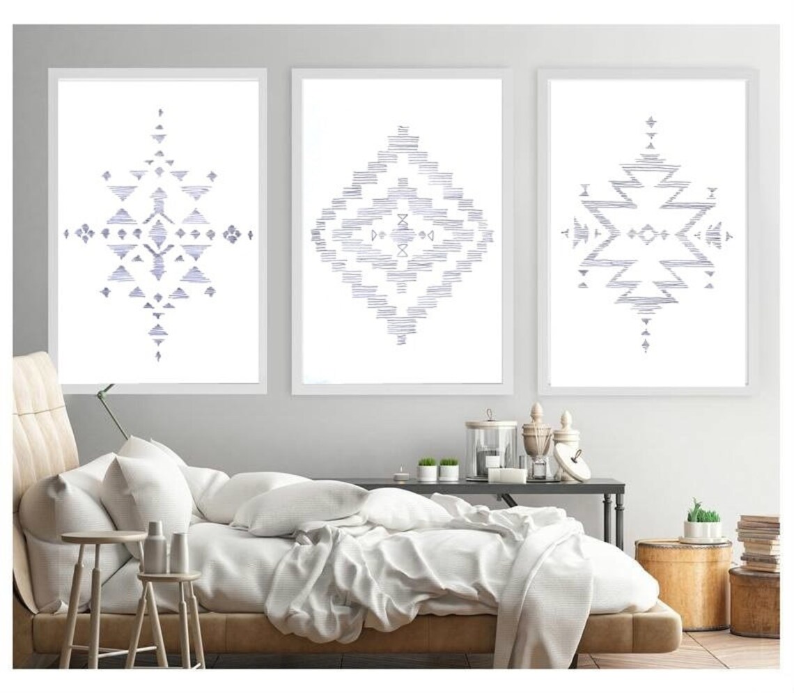 AZTEC Printable Wall Art Set 3 Abstract PRINT DOWNLOAD Digital | Etsy