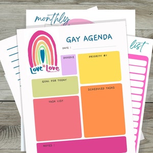 The Gay Agenda printable set