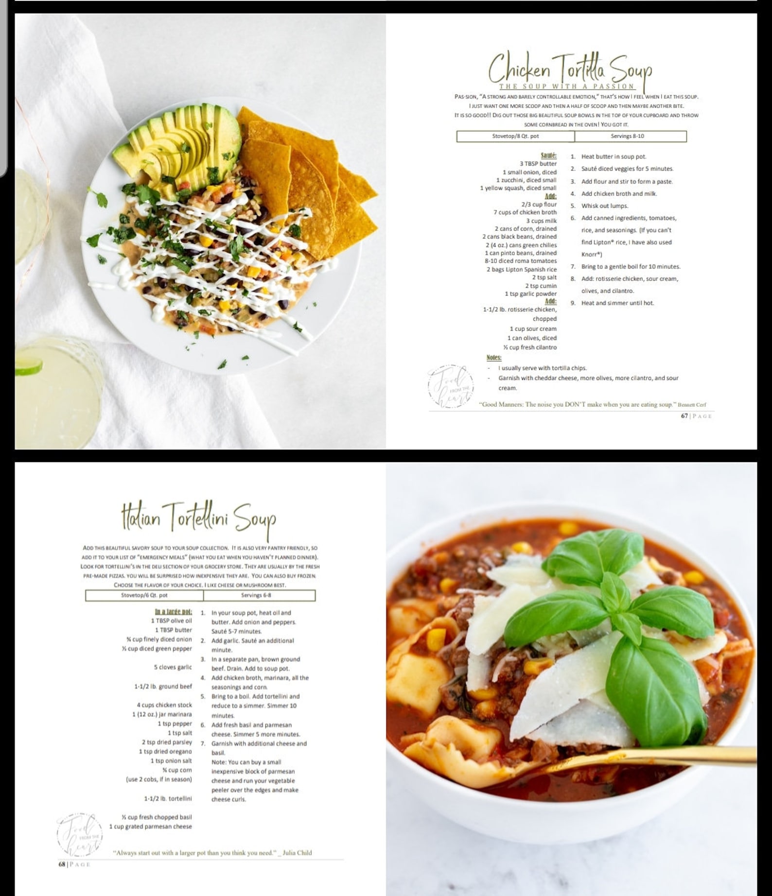 Food From the Heart Cookbook Etsy