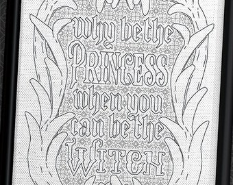 Enchanting Witch Mirror - Victorian Gothic Dark Art Cottagecore - Blackwork Pattern PDF - Instant Download - Urban Stitches