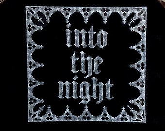 Into The Night - goth design cross stitch gothic architecture - Digital PDF cross stitch pattern download - Urban Stitches