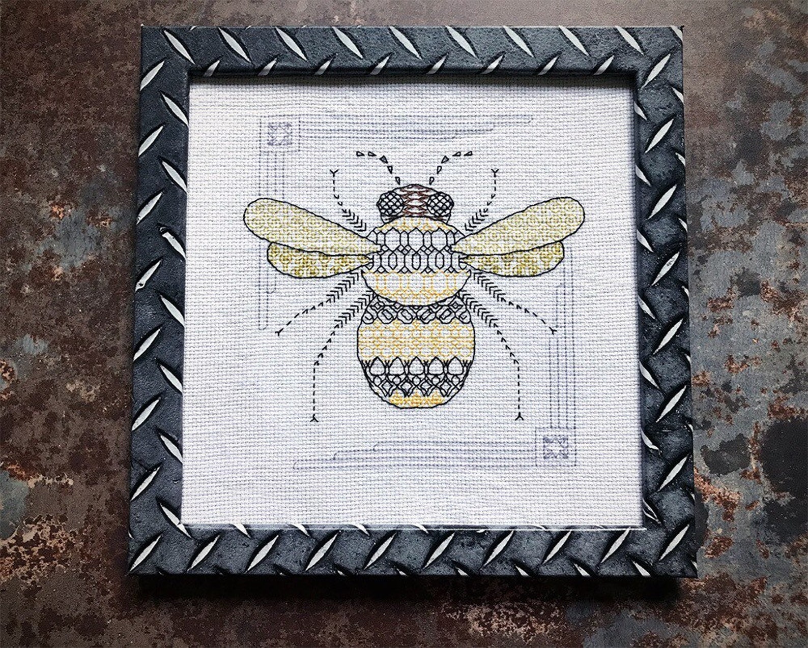 Bumble Bee Insect Blackwork Sampler Victorian Style Specimen - Etsy