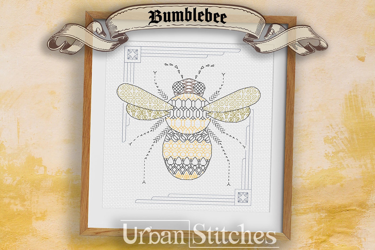 Bumble Bee Insect Blackwork Sampler, Victorian Style Specimen ...