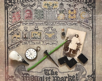 Goblin Moonlit Market Victorian Magic Stitchalong, Mystery Blackwork SAL, Cross Stitch, Blackwork Pattern, PDF, Stitch Along, Urban Stitches