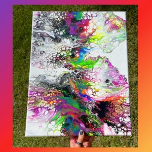 Endeavor- Original 18x14&quot; UV Reactive Neon Rainbow Wall Art