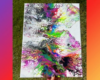 Endeavor- Original 18x14" UV Reactive Neon Rainbow Wall Art