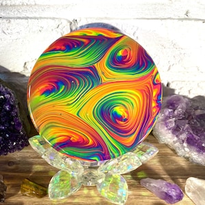 5&quot; Mini UV Reactive Neon Circle Resin Art