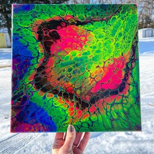 12x12 Make Your Mark- UV Reactive Neon Acrylic on Canvas