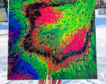 12x12 Make Your Mark- UV Reactive Neon Acrylic on Canvas