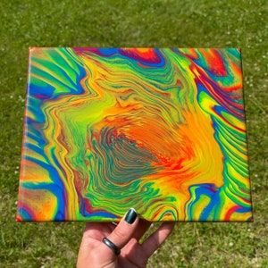 Escaping Dualism Original 8x10 Acrylic Pour Painting
