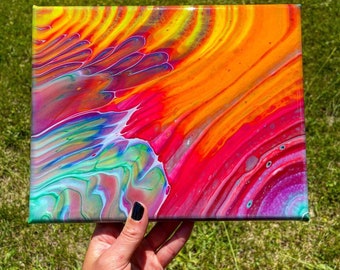 Energy Release- 8x10" UV Reactive Neon Rainbow Wall Art