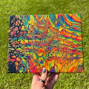 8x10 Oasis- UV Reactive Neon Acrylic on Canvas