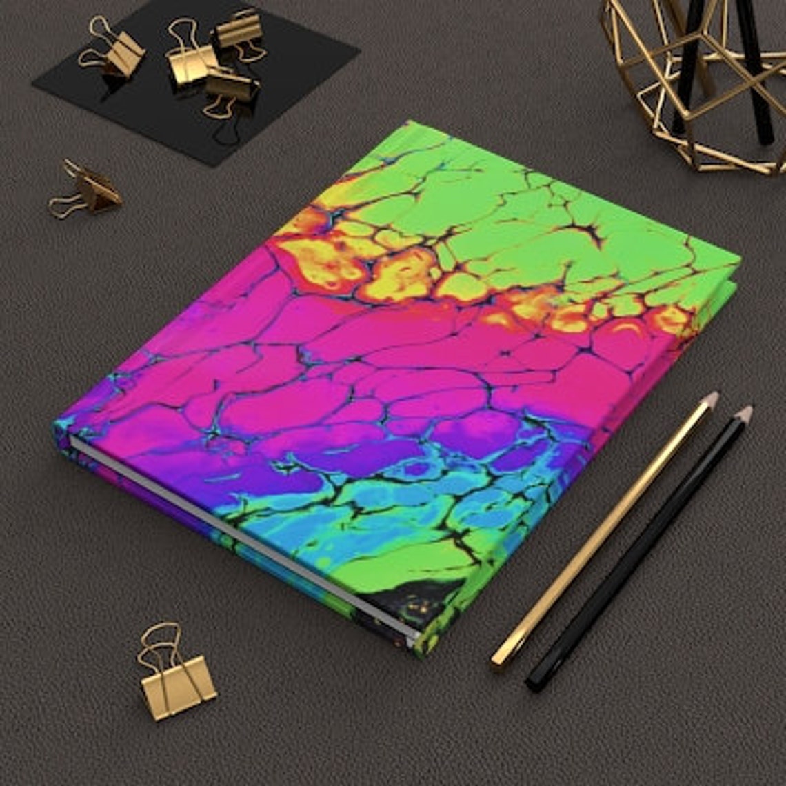 Hardcover Neon Journal Electric Energy Bright Neon Matte Etsy