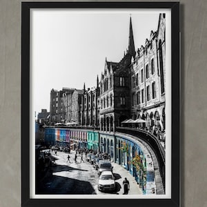 Victoria Street Edinburgh Photo Print - Colorful Scotland Wall Decor, Iconic Edinburgh Cityscape