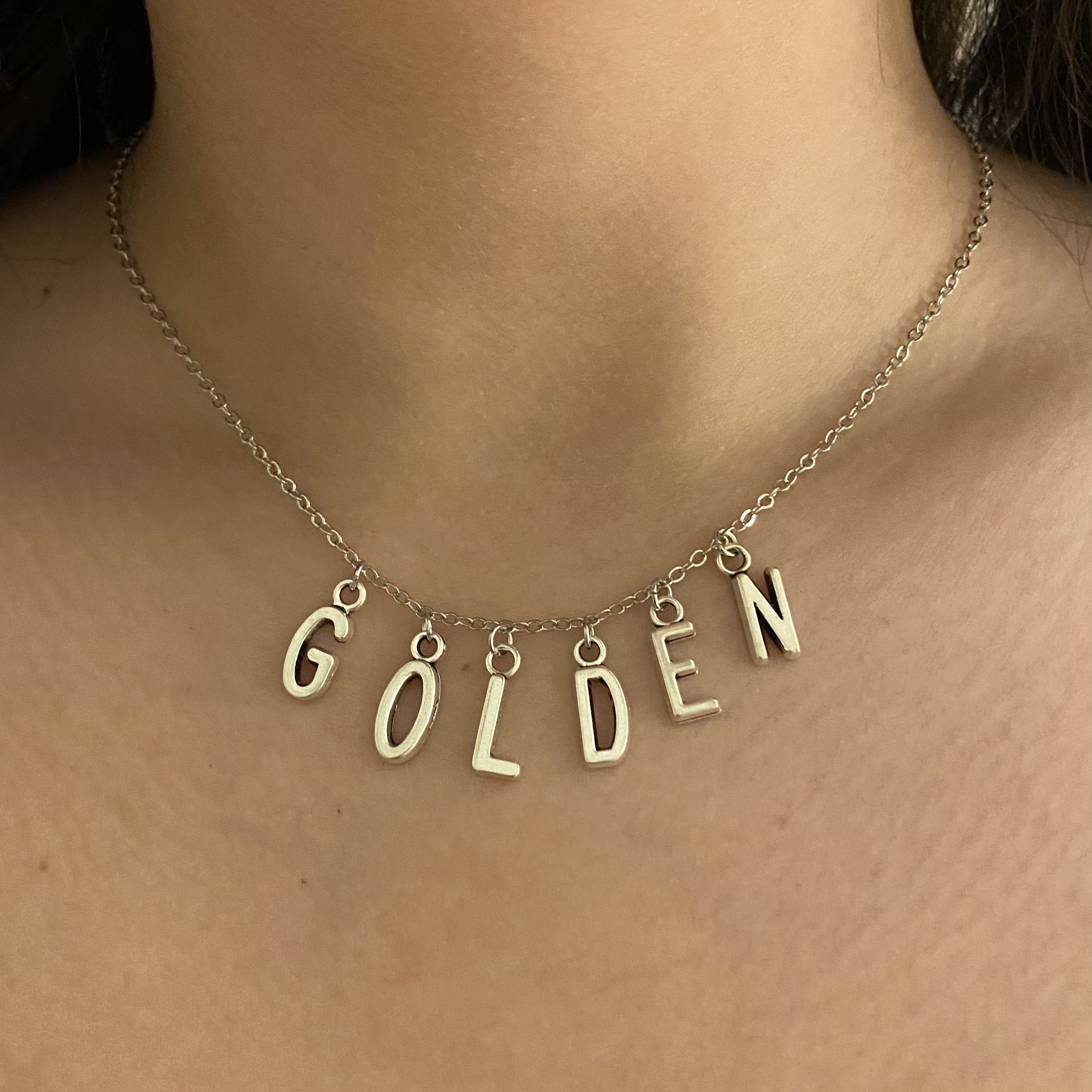 Golden Necklace Etsy