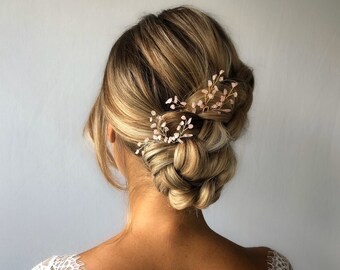 Subtle Golden Bride Hairpins (set of 2), ESTHER Hairpin 