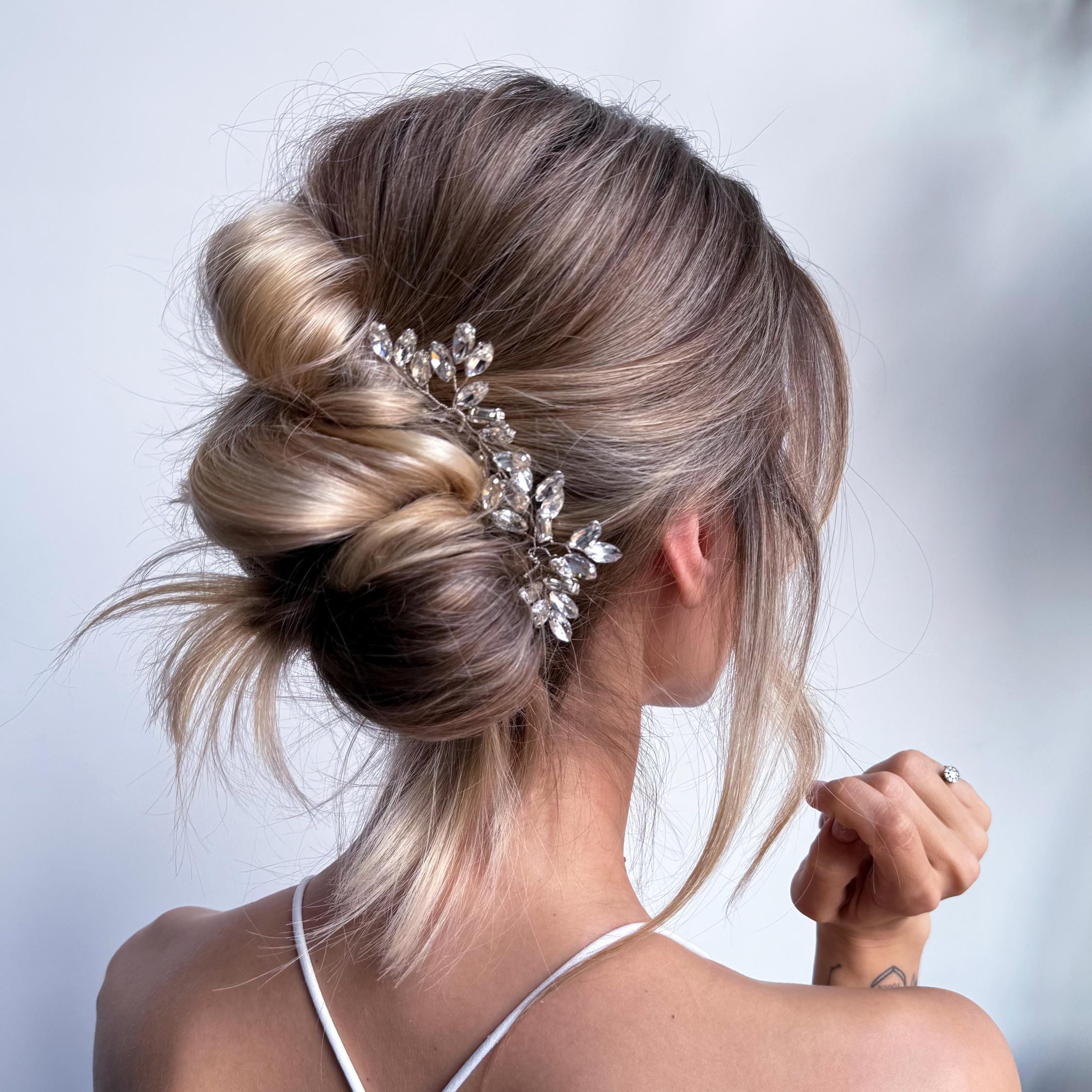 Brides and hairpins Esther wedding hair clip Crystal wing shaped bridal hair clip - Crystal dove wing  main image 4