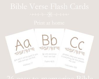 Bible Verse Flash Cards, Digital Download, print at home