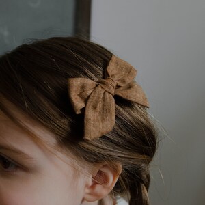 Brown Linen Classic Pigtail Set image 5