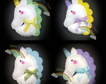 Custom Unicorn Christmas Tree Ornament, Felt Hanging Decoration Xmas Tree Ornament