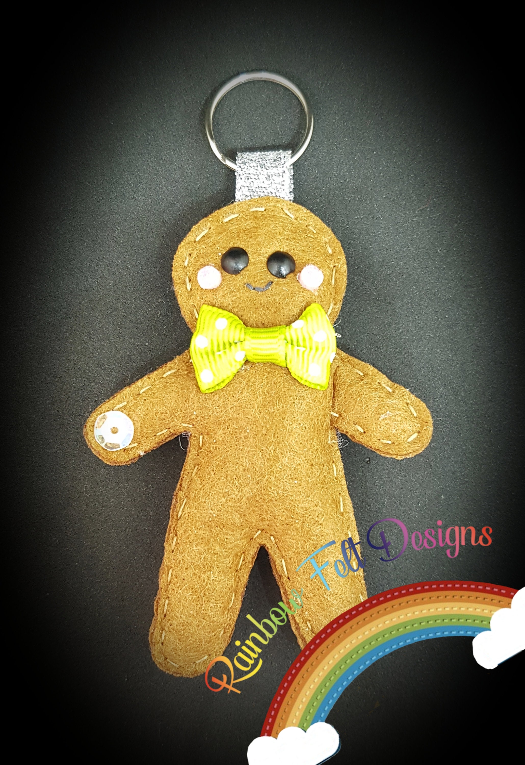Cute Gingerbread Man Keyring Stocking Filler Keychain Gift Etsy