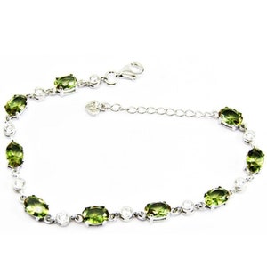A+++ Amazing Turkish Color Changing Diaspore 925 Sterling Silver Bracelet 13gm 15+5cm