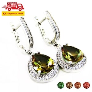 A+++ Turkish Color Changing Diaspore Sultanit 925 Sterling Silver Women Earrings, Gift for Her