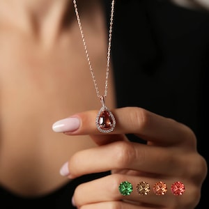 A+++ Amazing Gift Color Changing Sultanit Turkish Diaspore Gold Rose 925 Sterling Silver Pendant Necklace