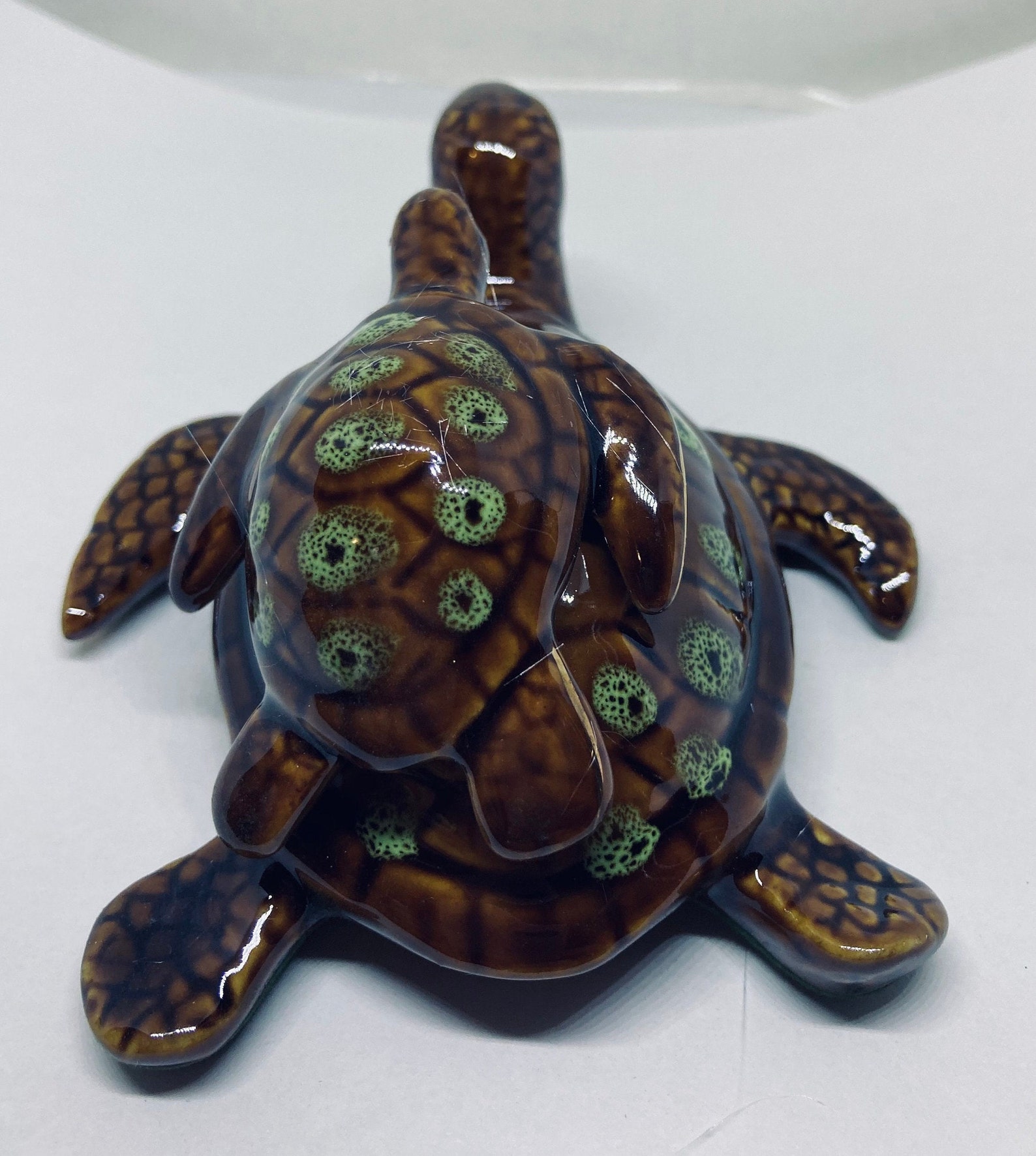 Ceramic Sea Turtles Mother and Baby Figurine in Gift Box Fine Etsy