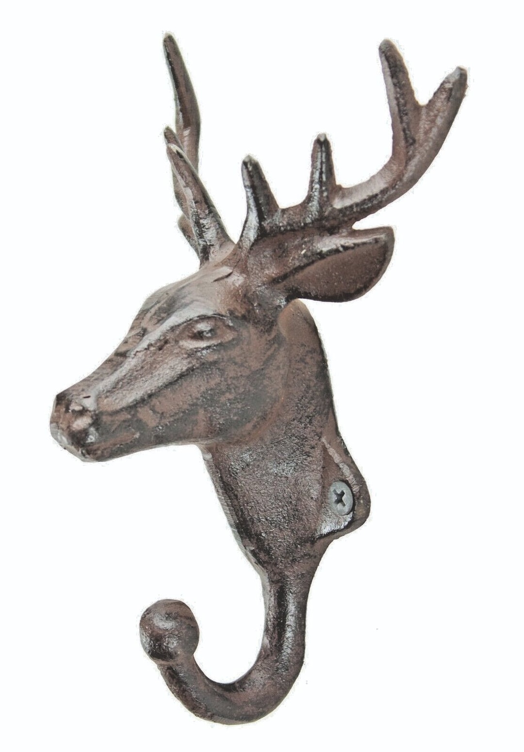 Deer Head Wall Hook Rustic Cast Iron Hanger Decor Towel Holder Etsy