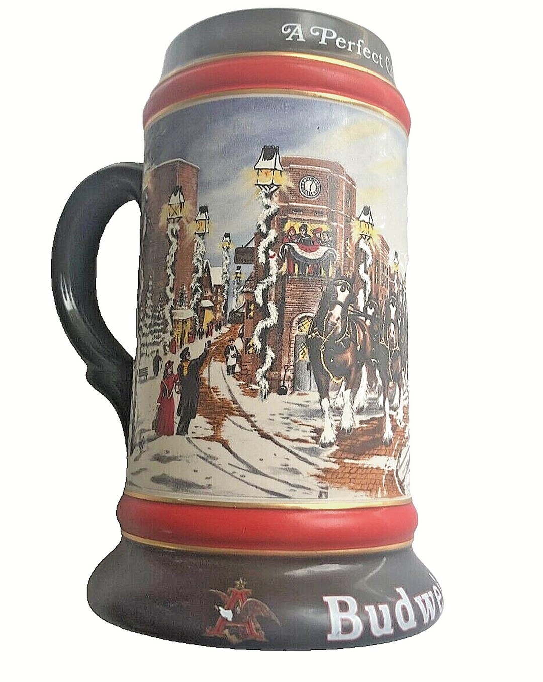 1992 BUDWEISER Holiday Beer Stein A Perfect Chrstmas Etsy