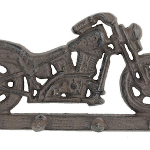 Motorcycle Wall Hook Cast Iron Key Towel Coat Rack Hanger Rustic Antique Style