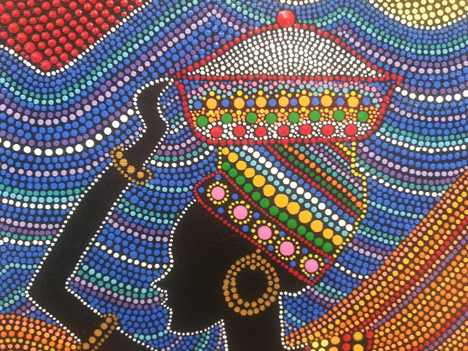 African Aboriginal Art African Canvas Painting Pointillism Etsy
