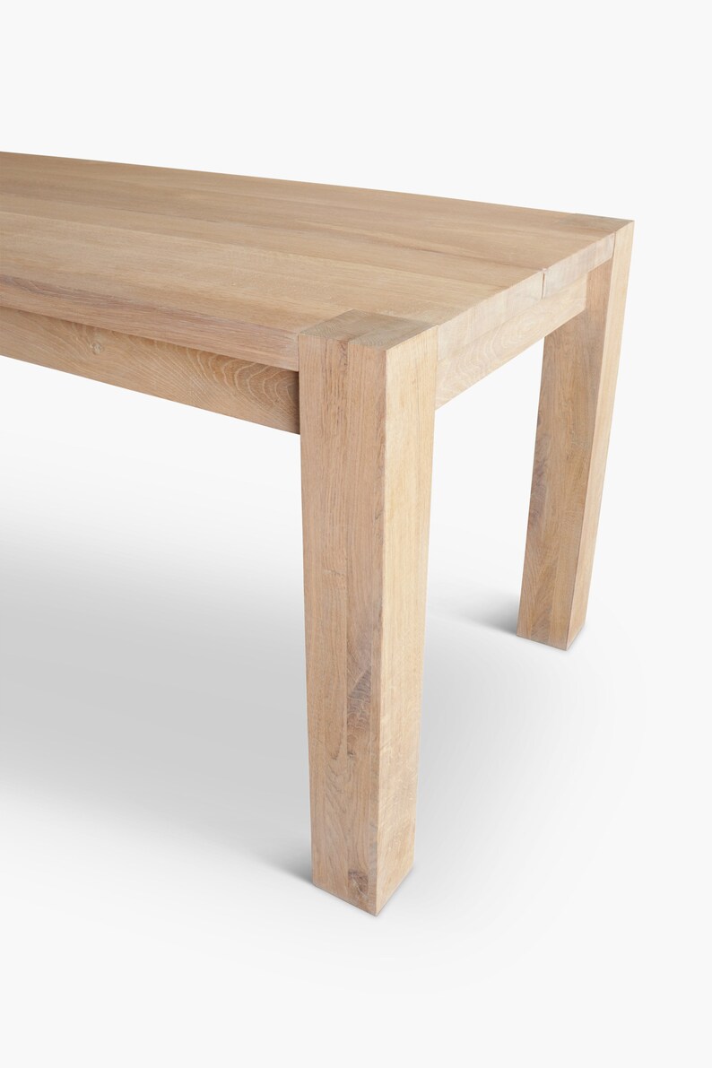 Parsons Solid White Oak Dining Table Etsy