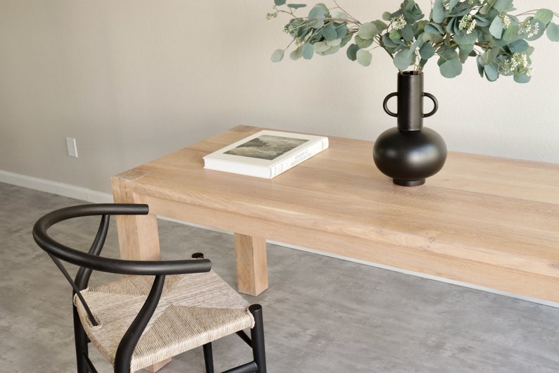Parsons Solid White Oak Dining Table Etsy