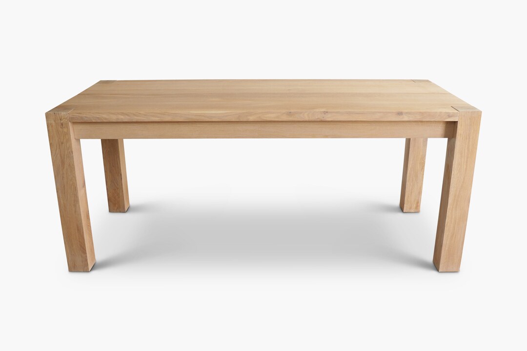 Parsons Solid White Oak Dining Table Etsy
