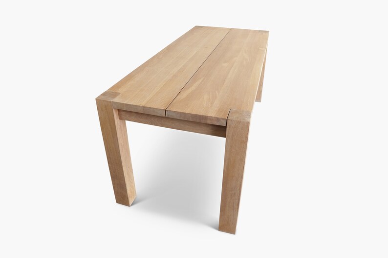 Parsons Solid White Oak Dining Table Etsy