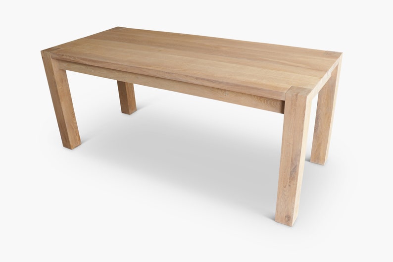 Parsons Solid White Oak Dining Table Etsy