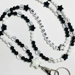 Black and White Teacher Lanyard