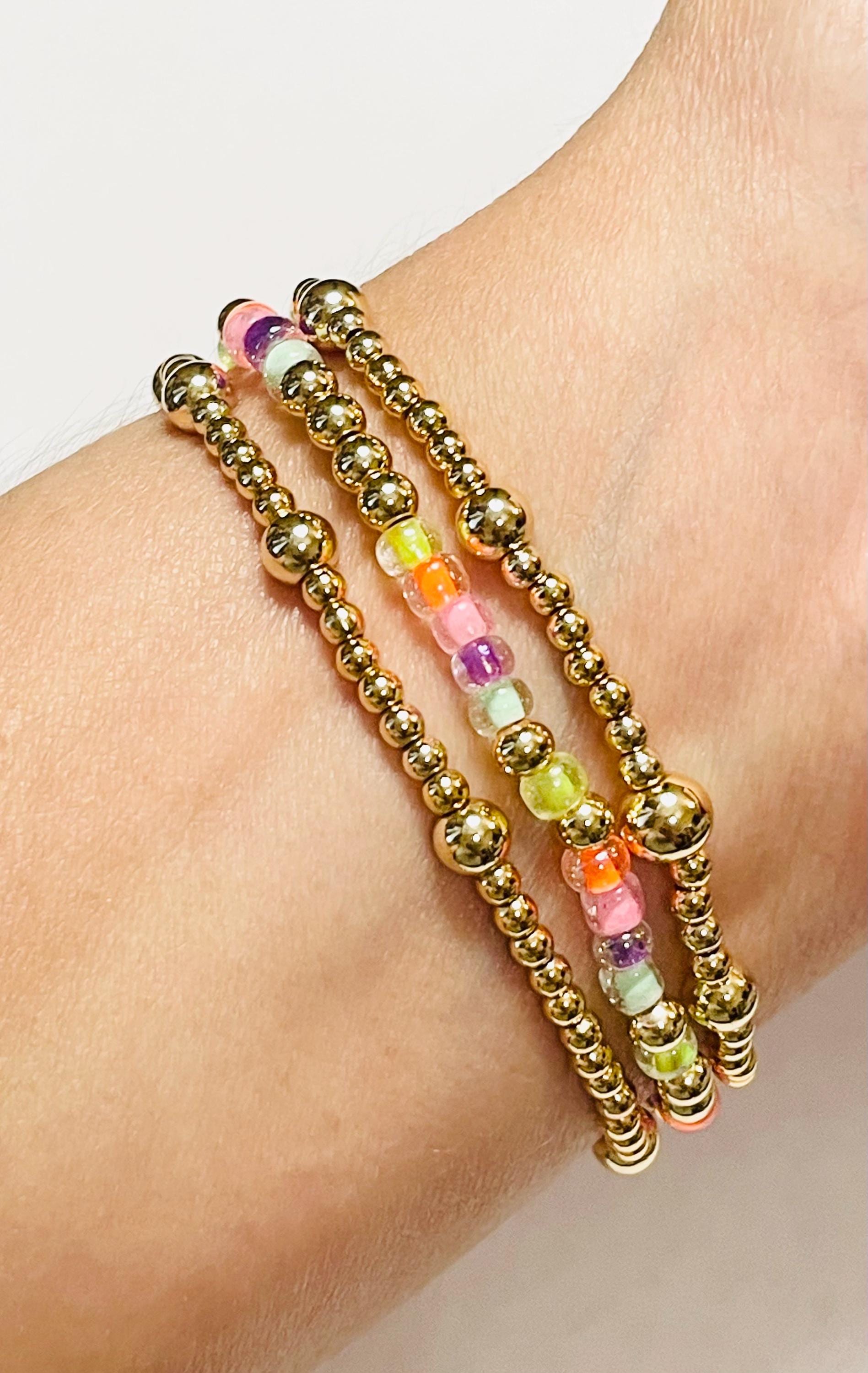 The Classy Neon Rainbow Bracelet/ the Ari Bracelet/ Stacking Bracelet ...