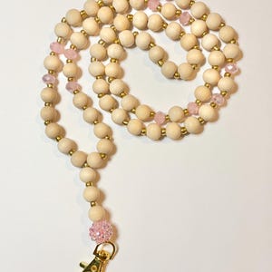 Pink Glass Lanyard: Not Breakaway