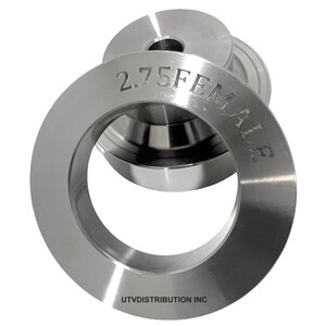 May include: A silver metal ring with the text "2.75FEMALES" and "UTVDISTRIBUTION INC" engraved on it.