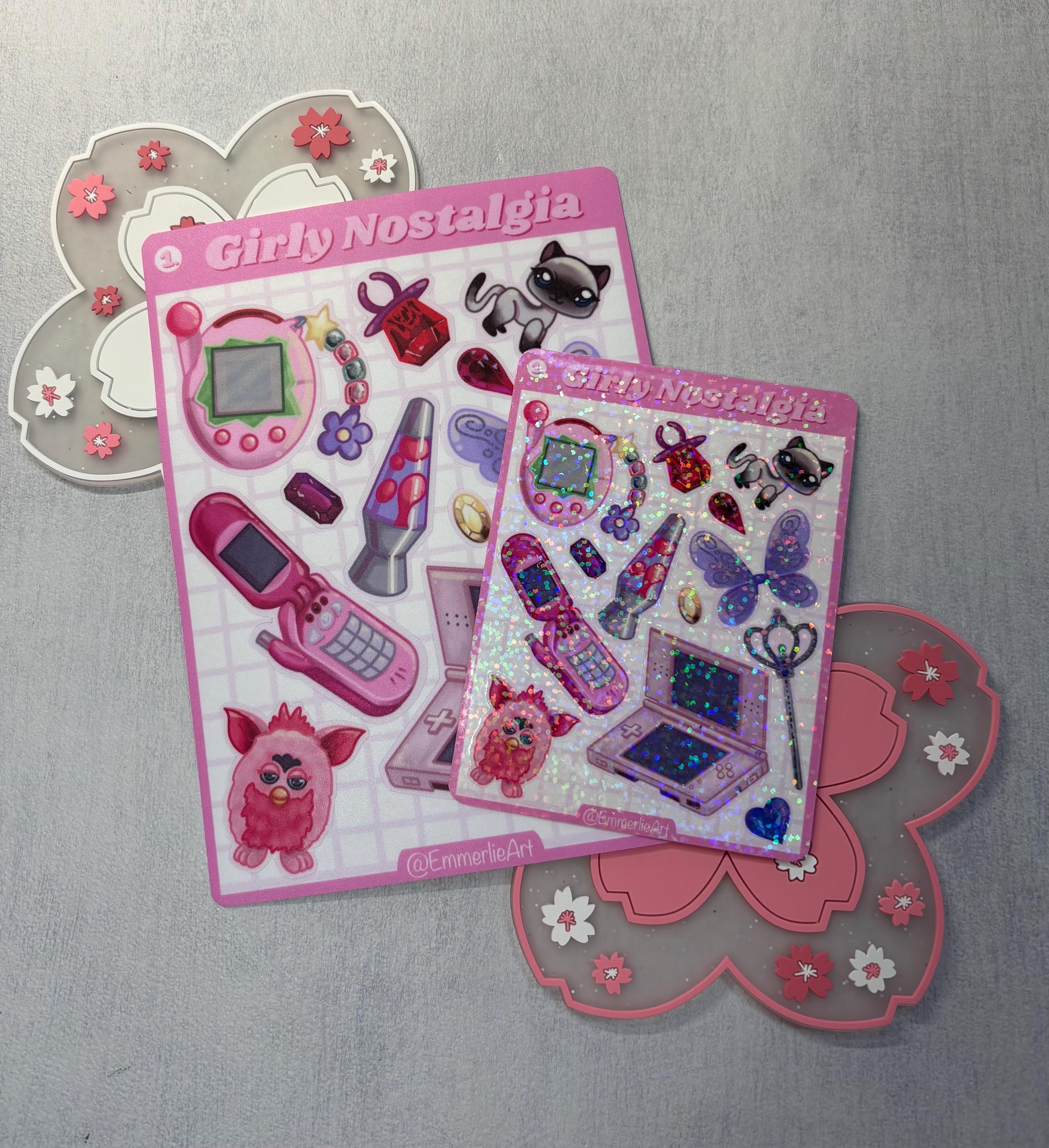 Girly 2000s Nostalgia Sticker Sheet Holographic Vinyl Stickers - Etsy
